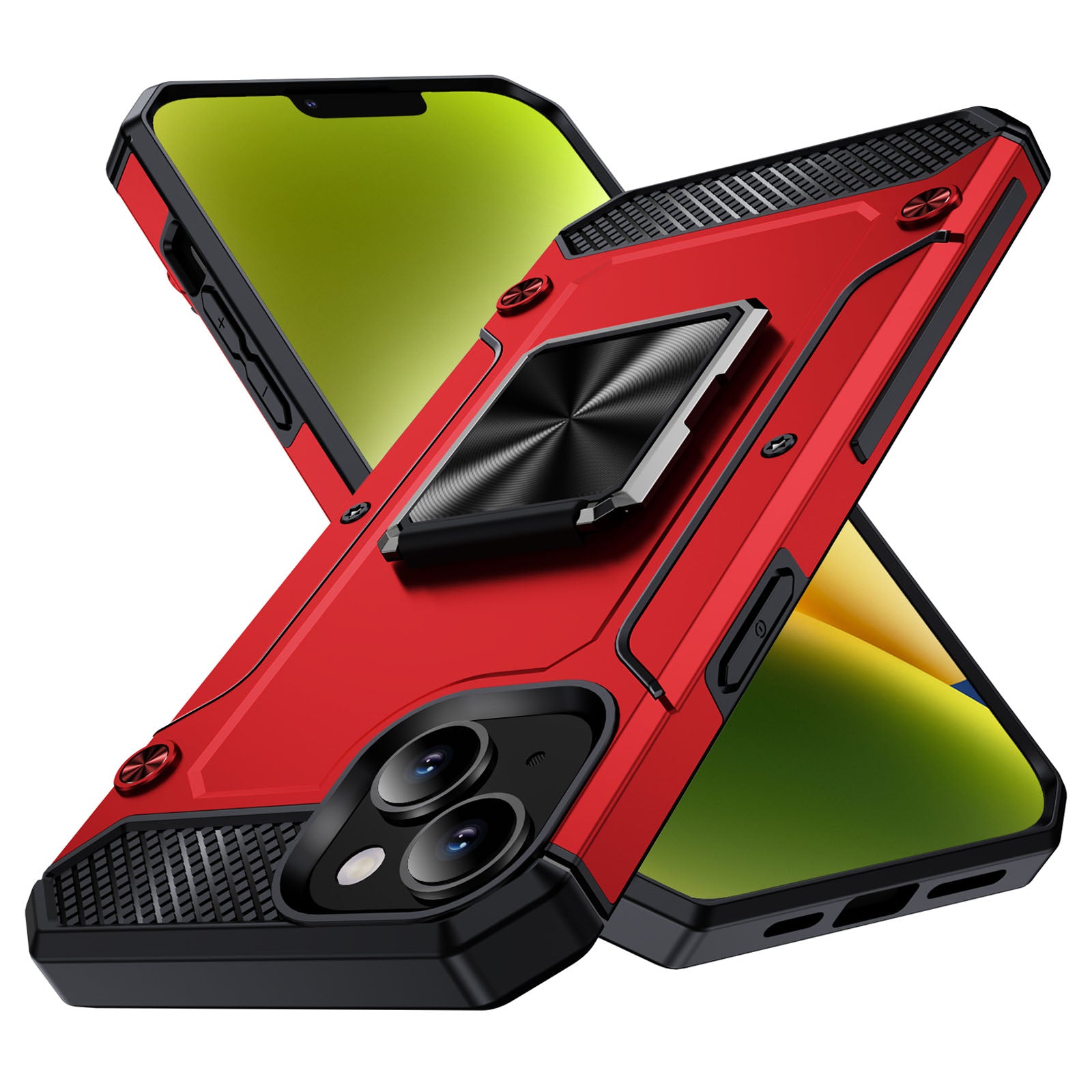 For iPhone 14 Case Rotation Ring Holder PC+TPU Drop Protection Phone Cover For iPhone 14 Case Rotation Ring Holder PC+TPU Drop Protection Phone Cover